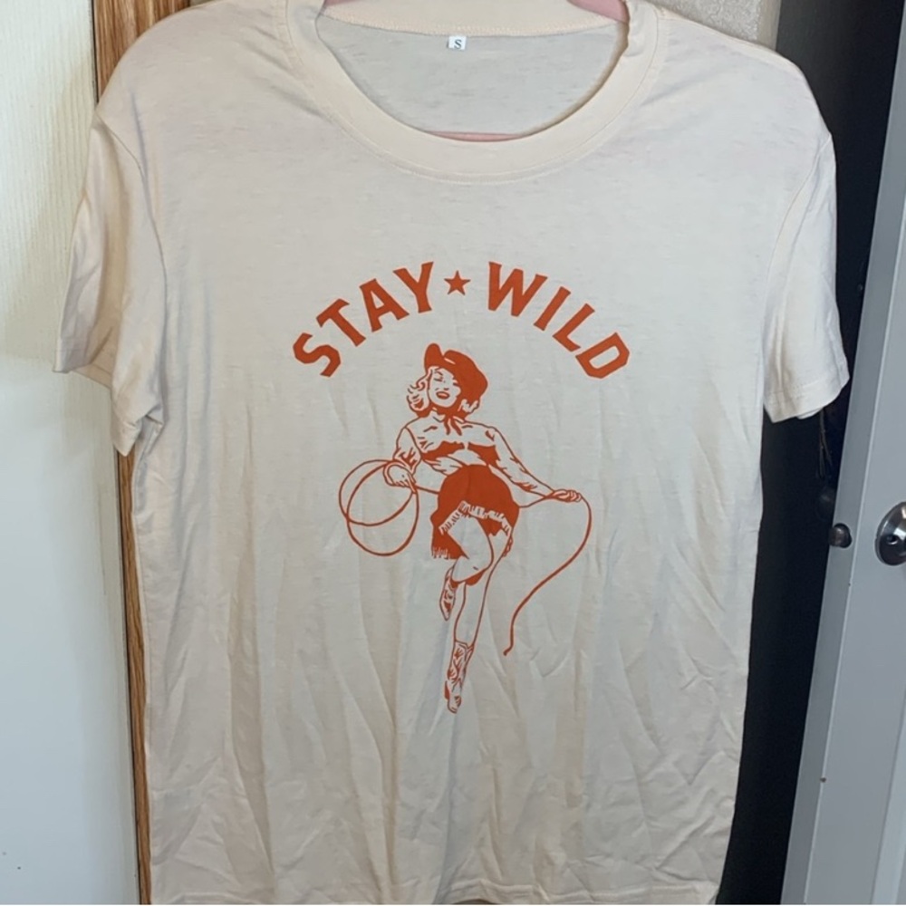 COWGIRL STAY WILD TEE NEW - Picture 3 of 3